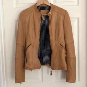 Tan leather jacket
